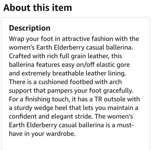 ❤️SOLD!❤️Earth sz 7.5 Elderberry Bark Wedge - Picture 7 of 9